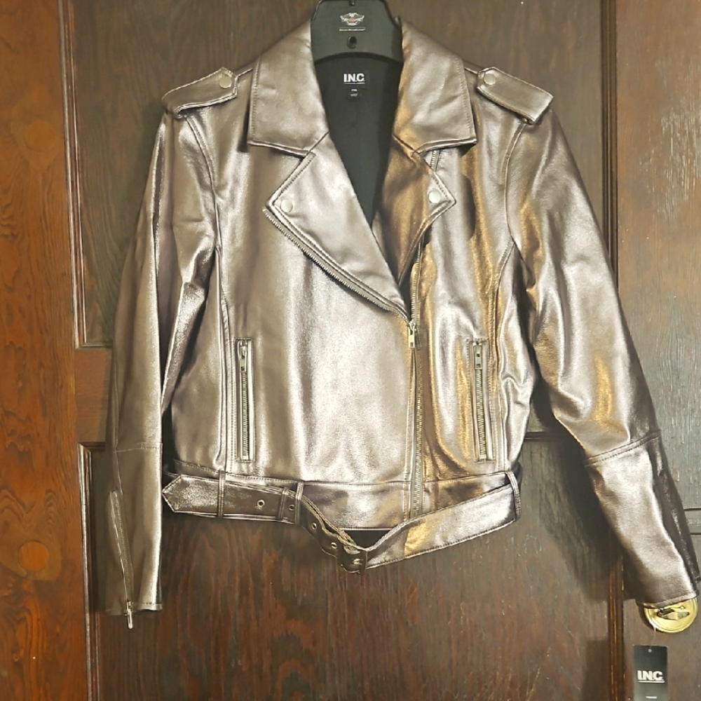 NWT INC International Concepts Metallic Gunmetal Jacket - Size PXL